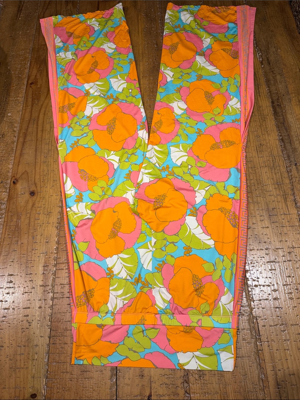 Trina Turk Floral Wide-Leg Pants in Orange, Pink & Aqua - Picture 5 of 7